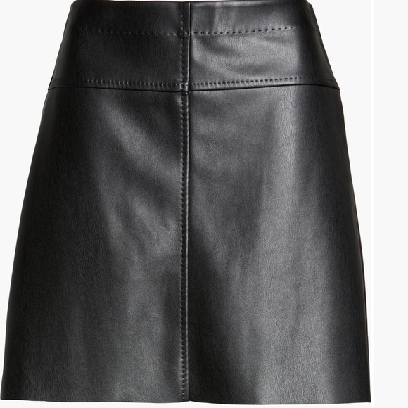 Max Studio Black Faux Leather Mini Skirt - Picture 2 of 5